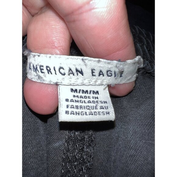 AMERICAN EAGLE OUTFITTERS Womens Black Lyocell Drawstring Jogger Pants - Picture 8 of 11